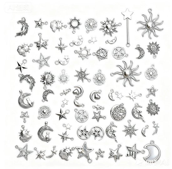 Set di Pendenti in Argento Sterling con 70 Pendenti per Gioielli Fai da Te