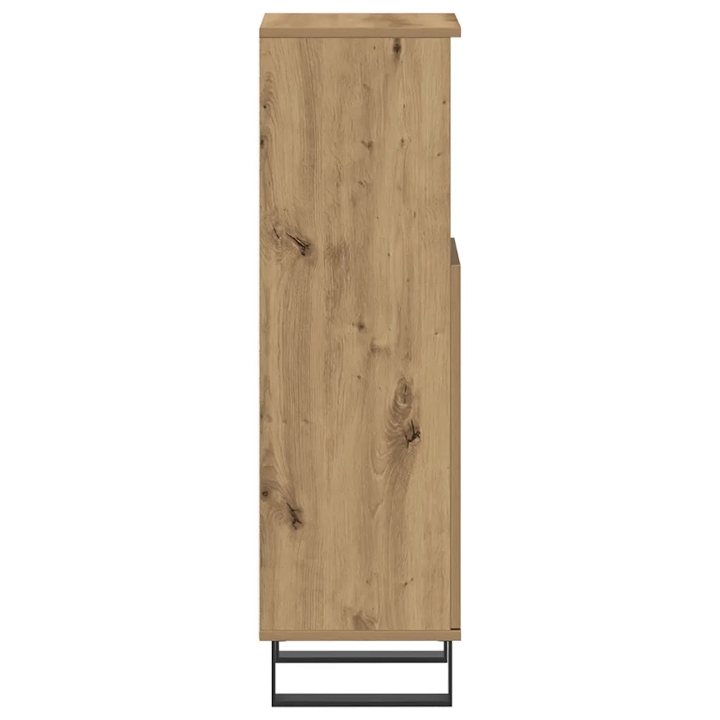 Mobiletto da bagno in rovere lavorato a mano contenitore 30 x 30 x 100 cm stile industriale finitura liscia legno di rovere composito 02_0051092