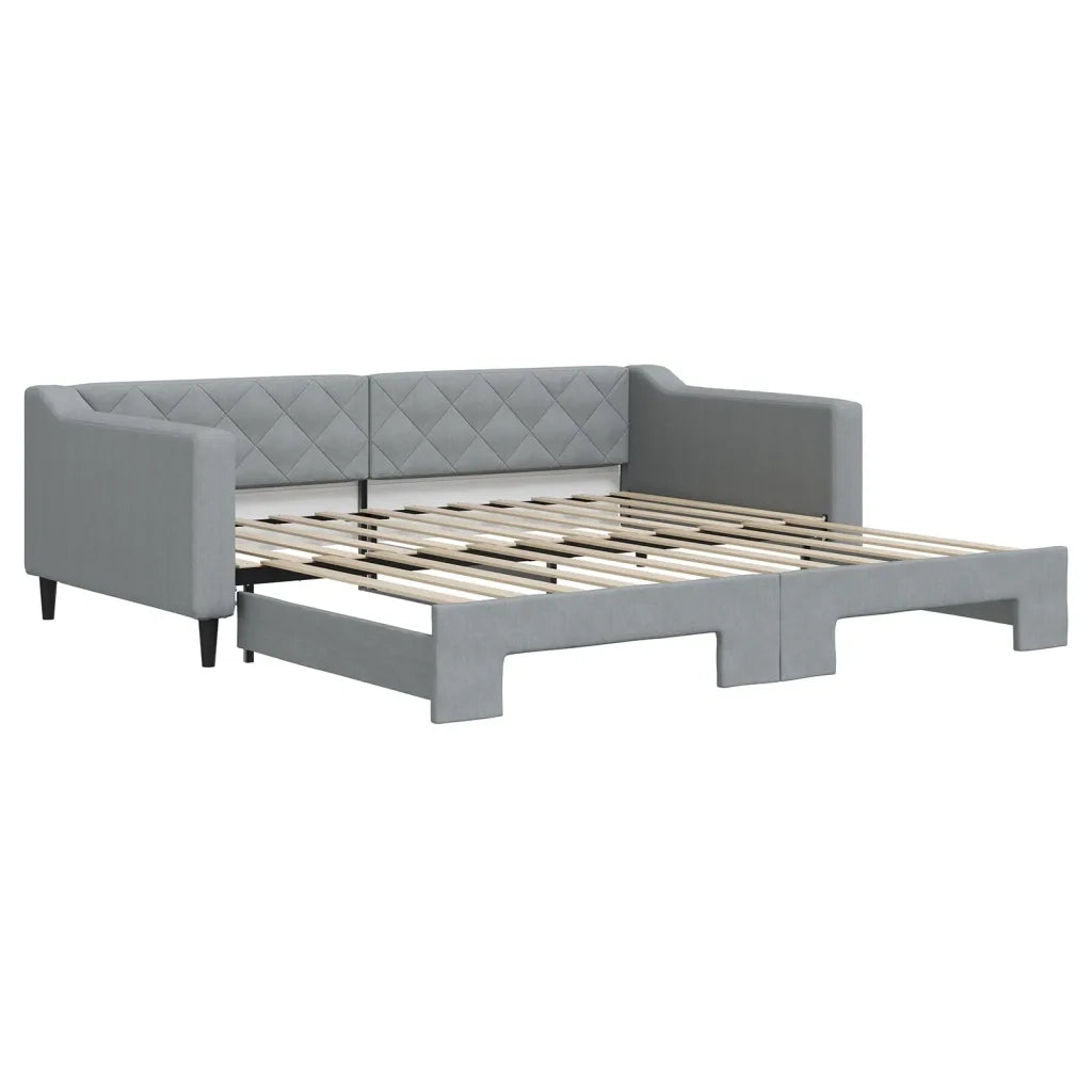 Divano Letto con Letto Estraibile Grigio Chiaro 100x200 Tessuto 3197431
