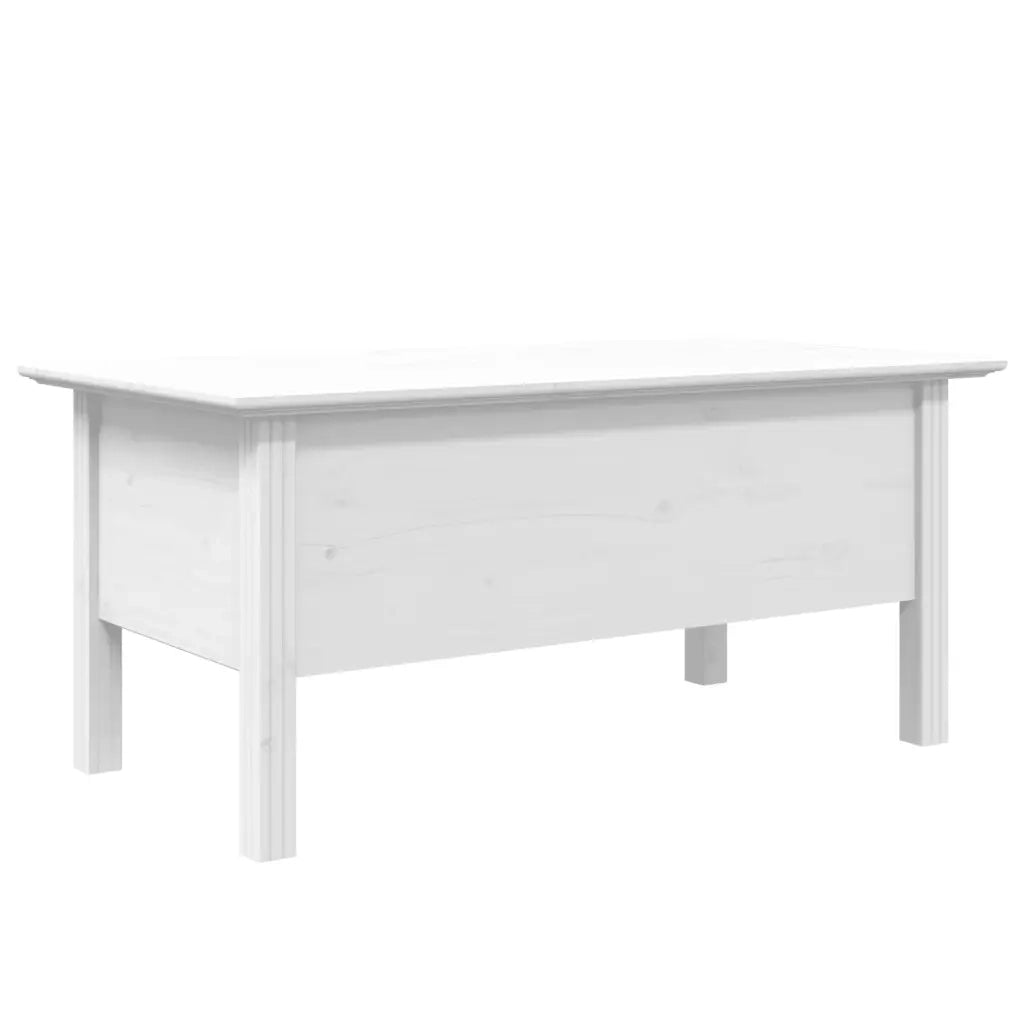 Tavolino da salotto | Tavolino da caff¨¨ | Tavolino da Soggiorno BODO 100x55x46cm Legno Massello Pino Bianco