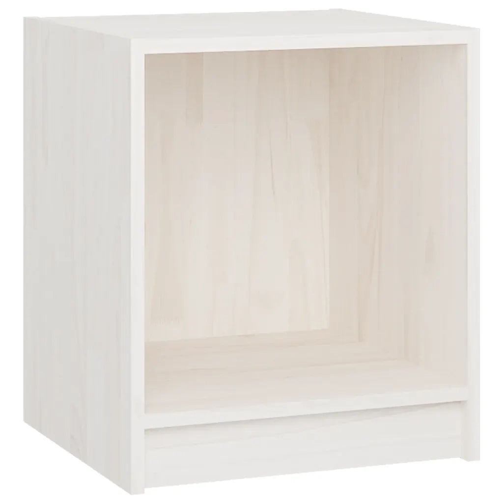 Comodini 2 pz Bianchi 35,5x33,5x41,5 cm Legno Massello di Pino 809922