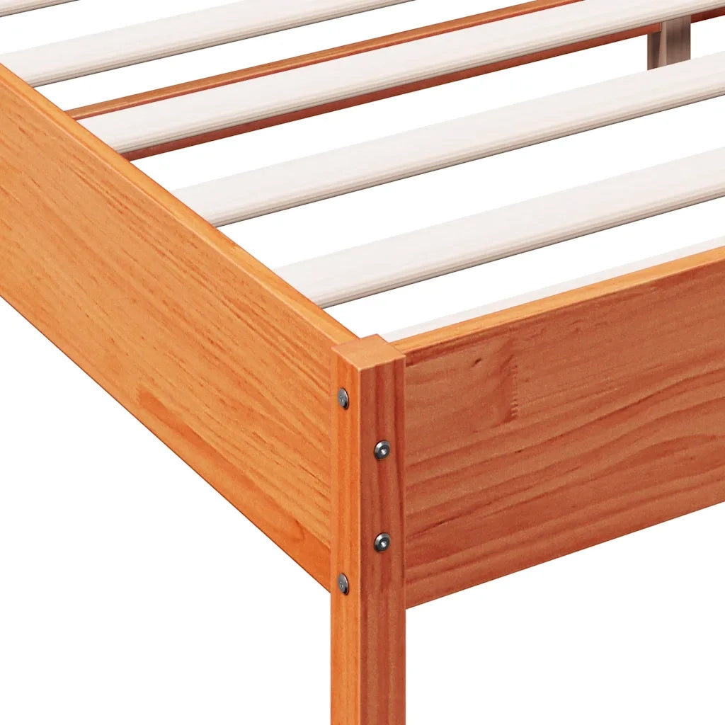 Letto senza Materasso Marrone Cera 75x190 cm in Legno di Pino