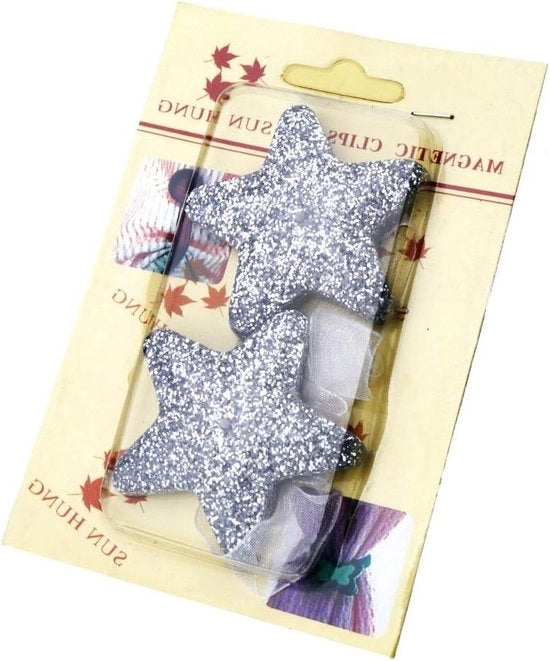 Tiebacks Magnetici a Stelle d'Argento - 1 Pezzo Lavatrice