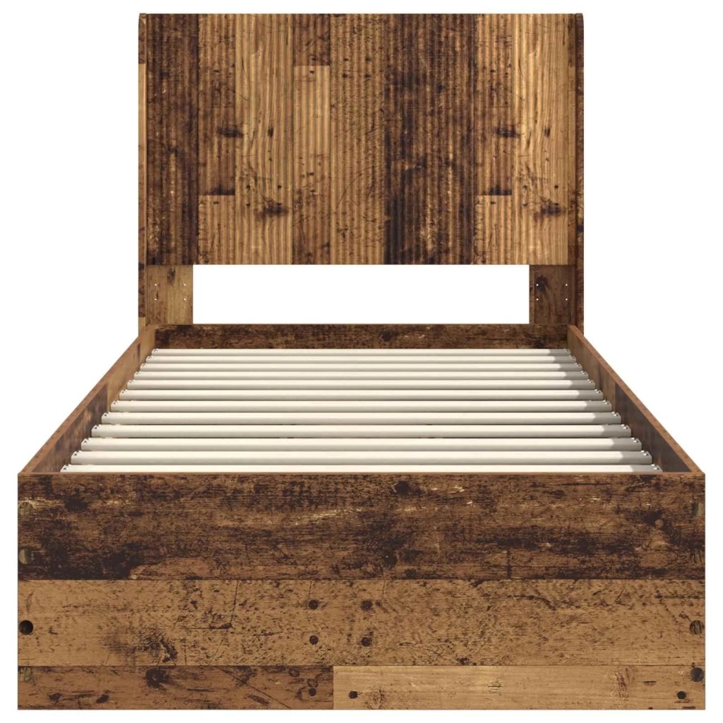 Struttura del letto con stoccaggio e testata Legno antico 3414155