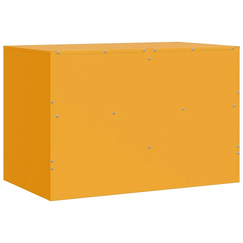 Mobile TV multimediale mensola TV credenza TV sala da pranzo soggiorno camera da letto giallo senape 67 x 39 x 44 cm acciaio giallo 02_0027660