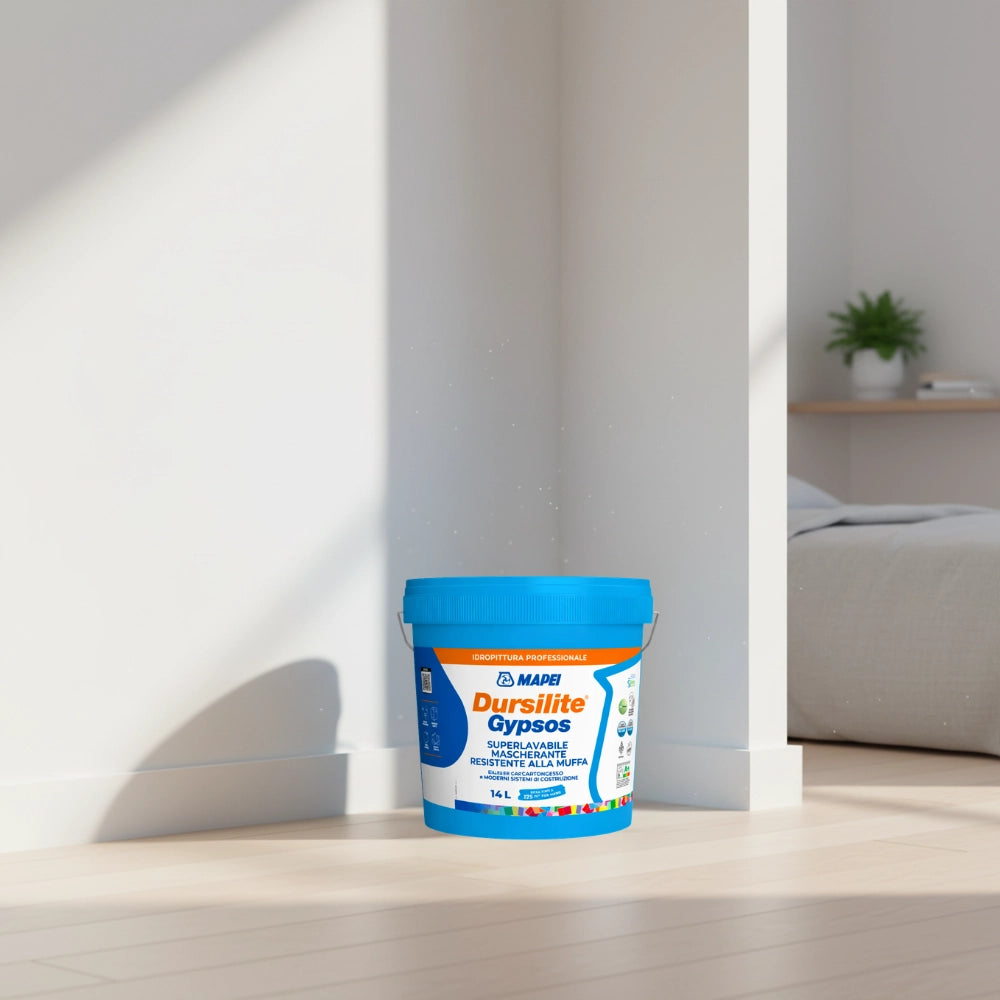 Dursilite gypsos 14 l idropittura antimuffa superlavabile per cartongesso