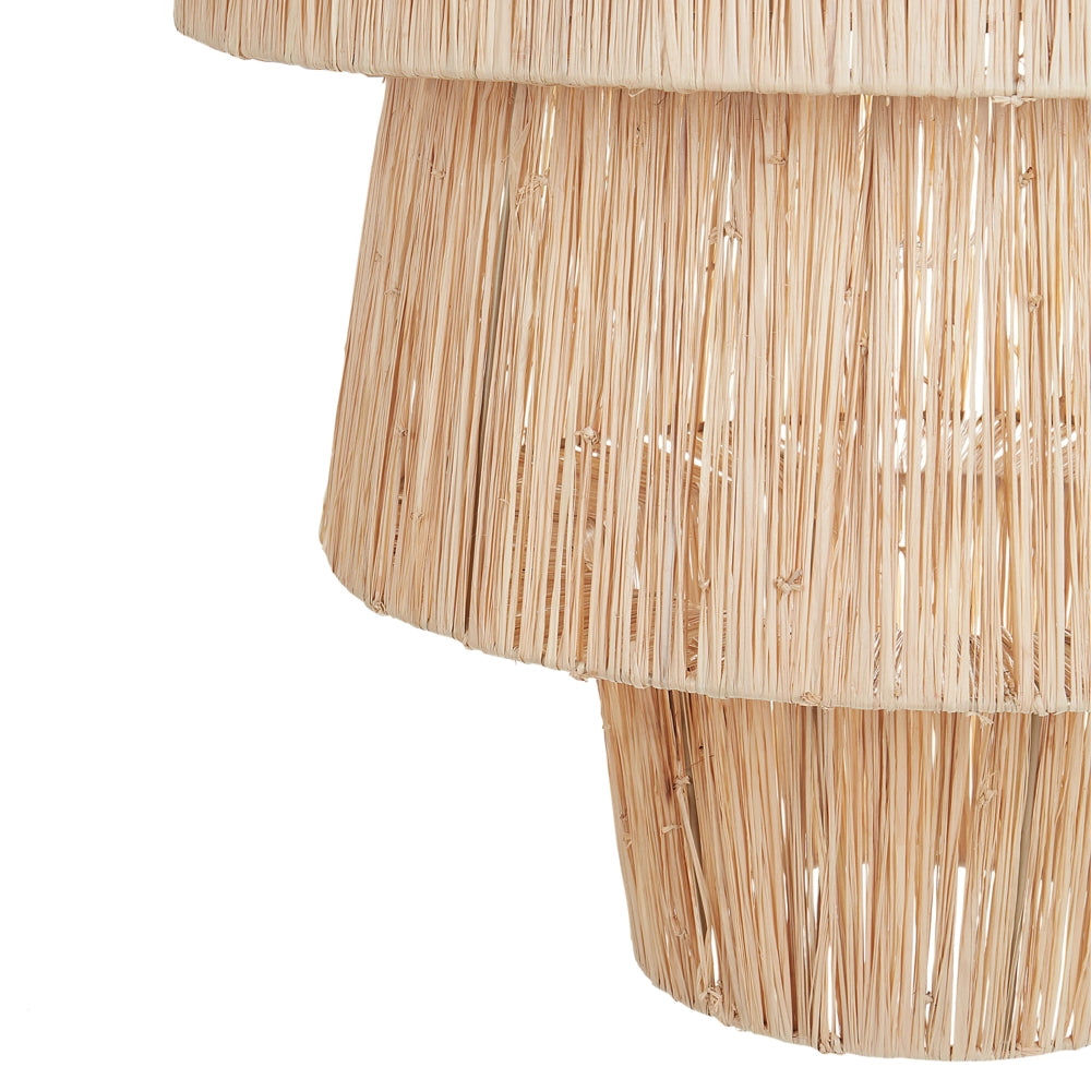 Lampada a sospensione con paralume in paglia naturale e base in ferro nero Lampada a sospensione in stile bohémien per il soggiorno, la camera da letto e il corridoio.