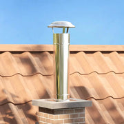 vidaXL Estensione Camino Argento 25 x 25 x 82 cm Acciaio inossidabile