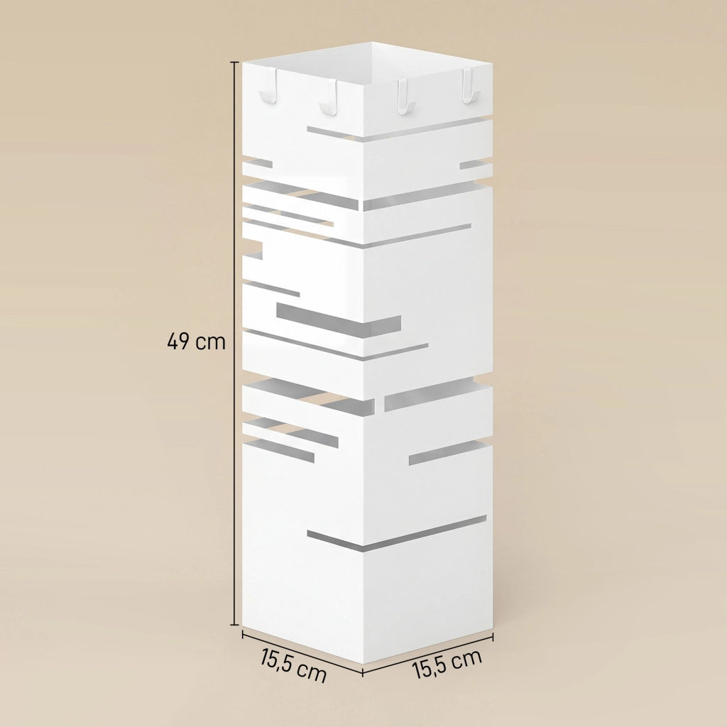 Portaombrelli ¨C Zephmum ¨C Bianco Metallo 15.5x15.5x49 cm