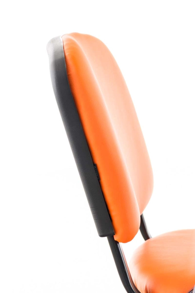 Sedia Ken in similpelle con tavolino ribaltabile arancione