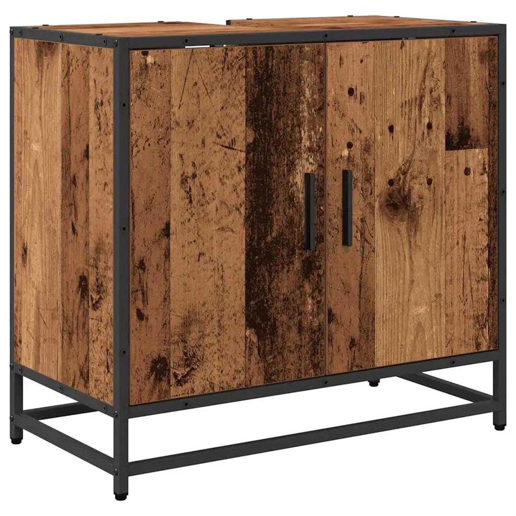 Set di mobili per il bagno con cassetto 4 pcs Legno vecchio