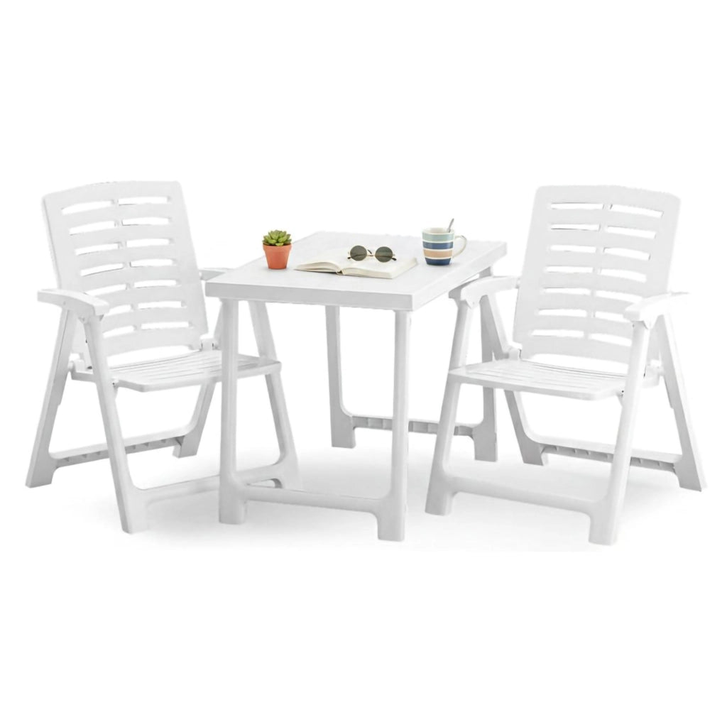 Salottino Outdoor Lithia, set Salotto da Esterno 2 Posti Made in Italy, Bianco