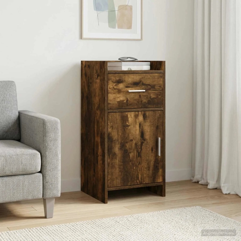 Credenza Rovere Fumo 40 x 36 x 80 cm Legno ingegnerizzato 8011087
