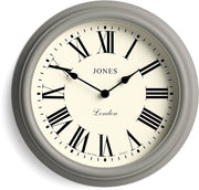 Orologio da Parete Veneto | Dimensioni: 30 cm | Colore: Grigio | Numeri Romani | Design Tradizionale, Ideale per la Cucina, Salotto o Camera da Letto