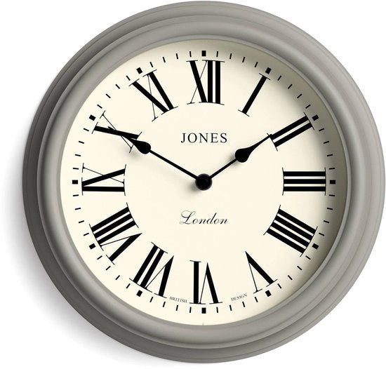 Orologio da Parete Veneto | Dimensioni: 30 cm | Colore: Grigio | Numeri Romani | Design Tradizionale, Ideale per la Cucina, Salotto o Camera da Letto