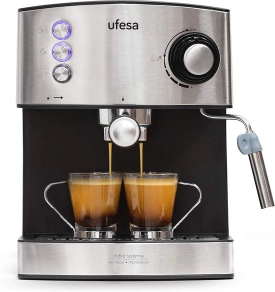 Macchina per espresso 850 W con 20 bar di pressione e contenitore d'acqua rimovibile - Opzione per capsule di caffè e caffè macinato.