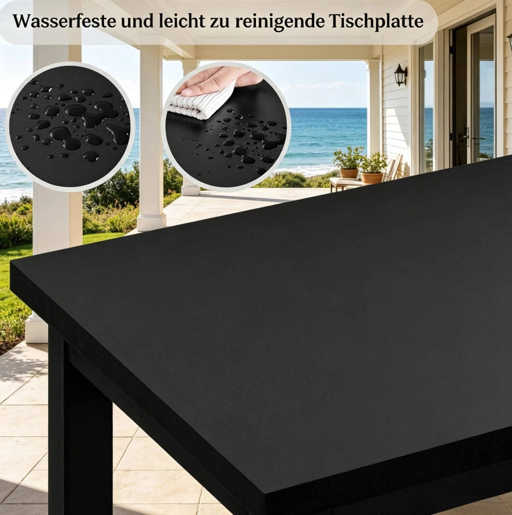 Tavolo bar industriale nero 100x40x100 cm