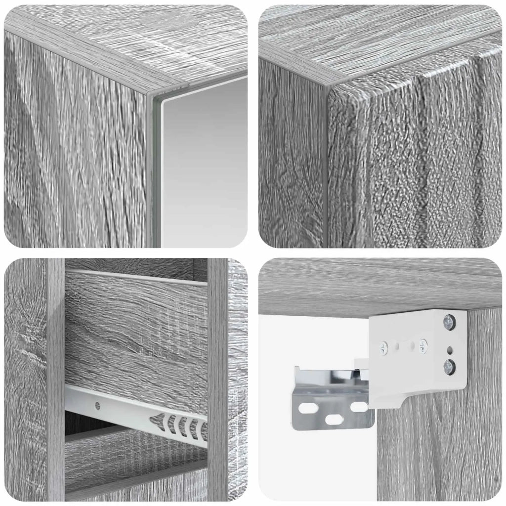 Set di mobili per il bagno 4 pcs Sonoma grigio 3407460