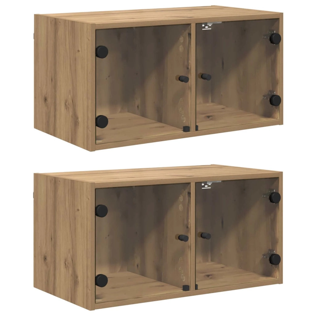 Armadi da Parete 2 pcs Rovere artigianale 68 x 37 x 35 cm 882916