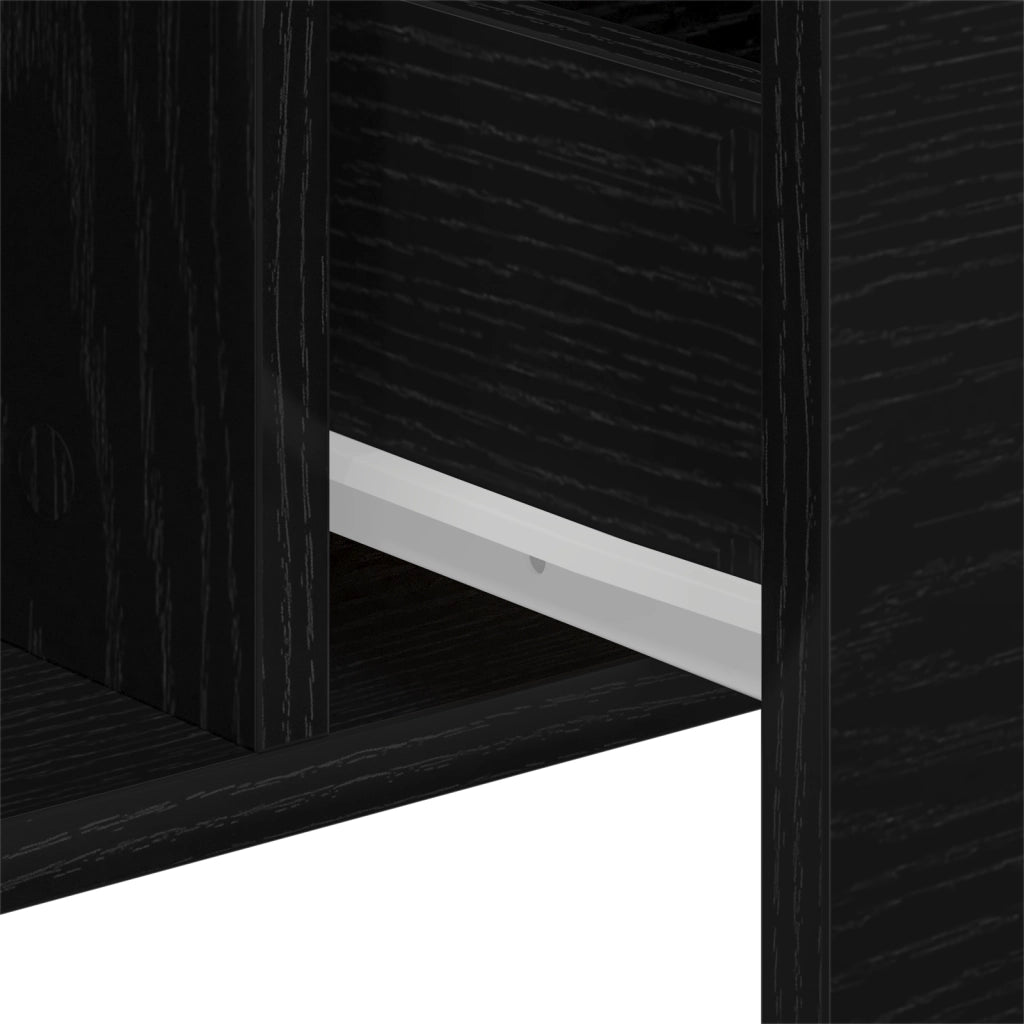 Credenza Nera in Rovere - 100 x 36 x 60 cm - Realizzata in Legno Ingegnerizzato
