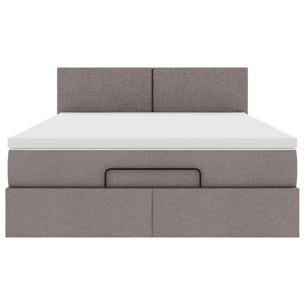 Pouf Letto con Materasso Tortora 140x200 cm in Tessuto 3311384