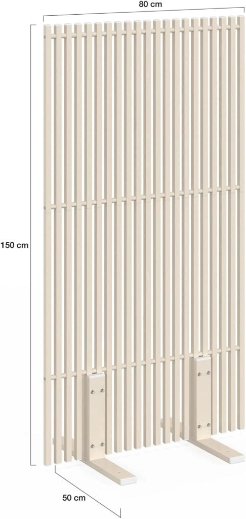Schermo Perforato per Esterni Decorativo Claustra 80 x 150 cm Beige lamelle Verticali in Metallo