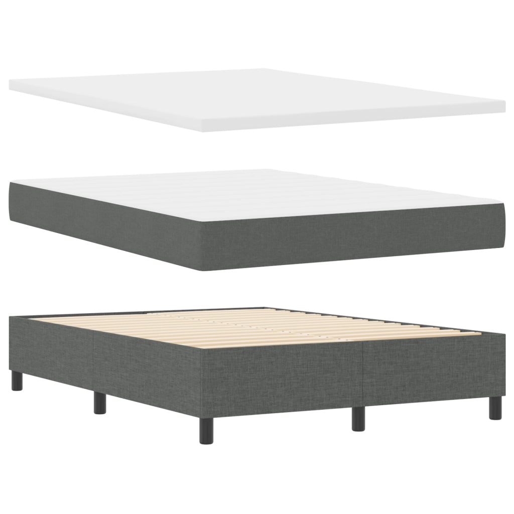 Letto a molle di vitaXL con materasso grigio scuro 160x200 cm in tessuto