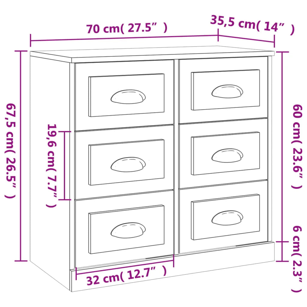 Buffet credenza cassettiera armadio mobile contenitore organizer per cucina soggiorno salotti set da 2 legno ingegnerizzato grigio 02_0036881