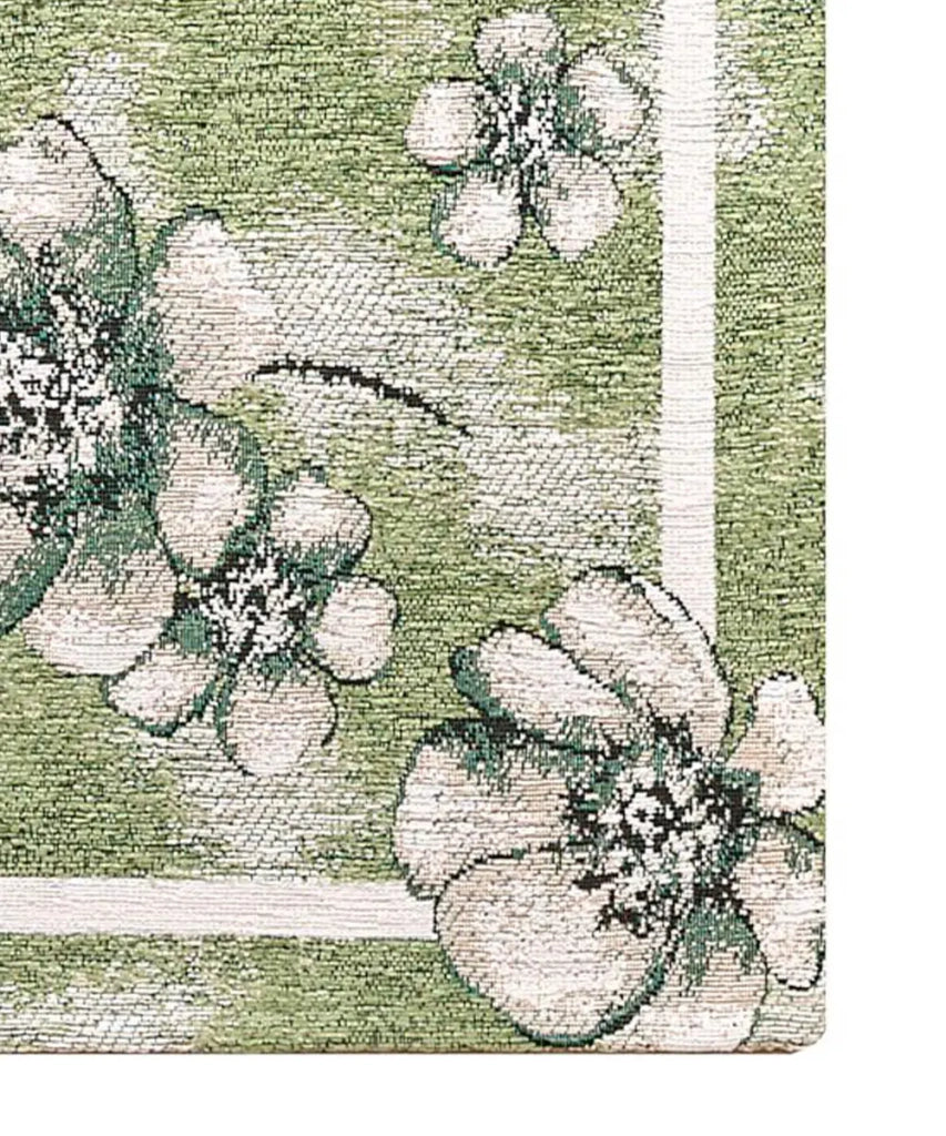 Tappeto moderno EMILY VERDE disegno floreale motivo fiorellini, passatoia cucina multiuso lavabile in lavatrice e anti-scivolo cm.55x280