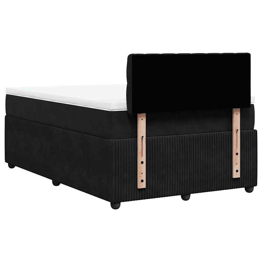 Giroletto a Molle con Materasso Nero 120x190 cm in Velluto 3287694