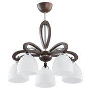 Lampadario Alfa Gracja Vigo legno scuro 5xE27 dimmerabile