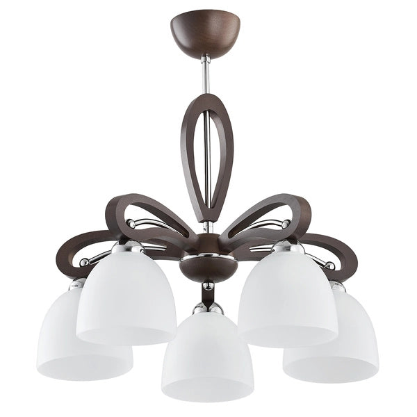 Lampadario Alfa Gracja Vigo legno scuro 5xE27 dimmerabile