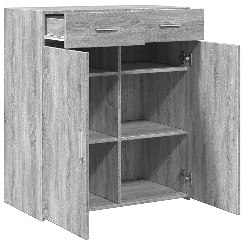 Credenza-Buffet-Armadio da cucina Grigio Sonoma 80x42,5x93 cm in Legno Multistrato 108916
