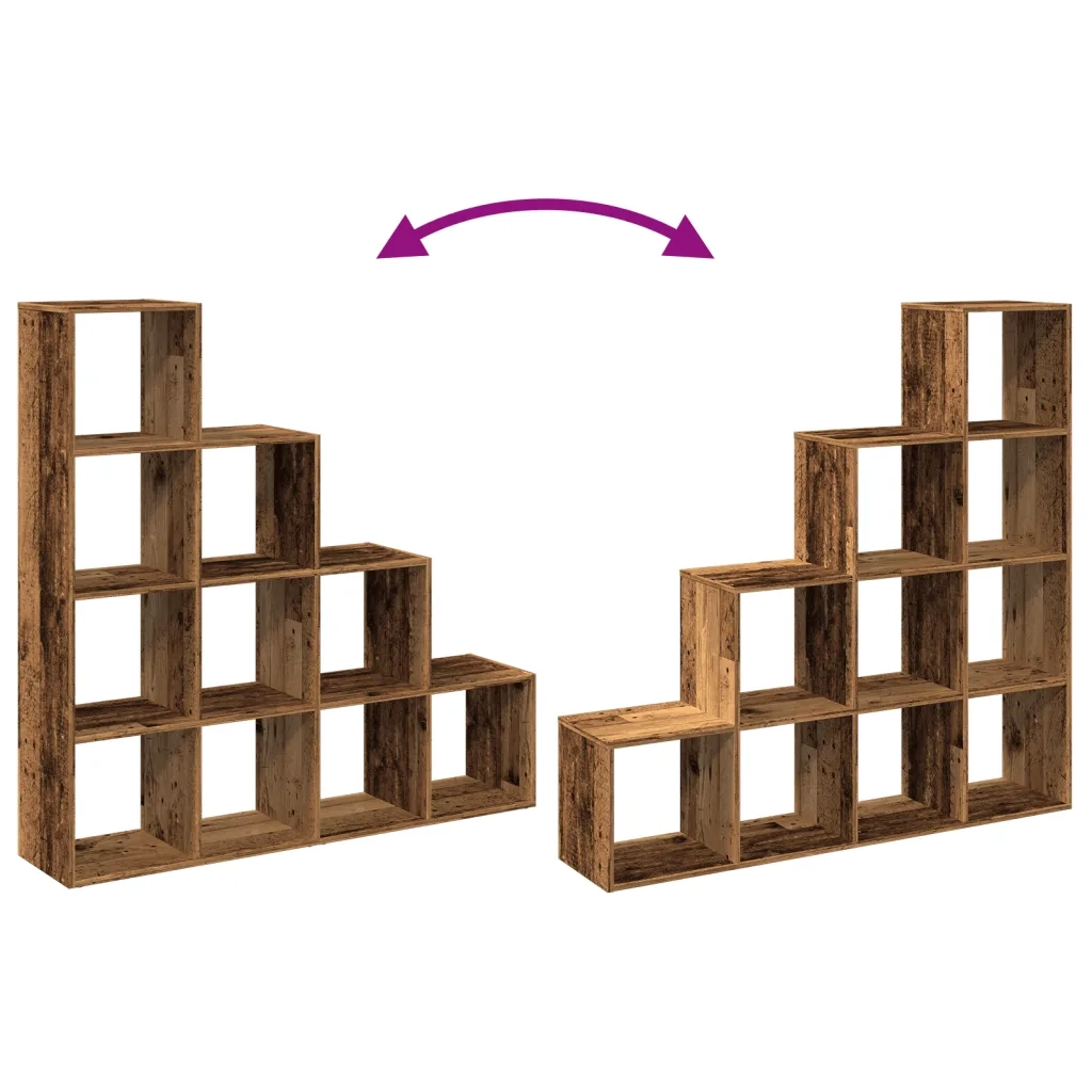 Libreria a 4 Ripiani-Scaffale per Libri-Mobile di Stoccaggio Legno Vecchio 131,5x29x131,5 cm Truciolato