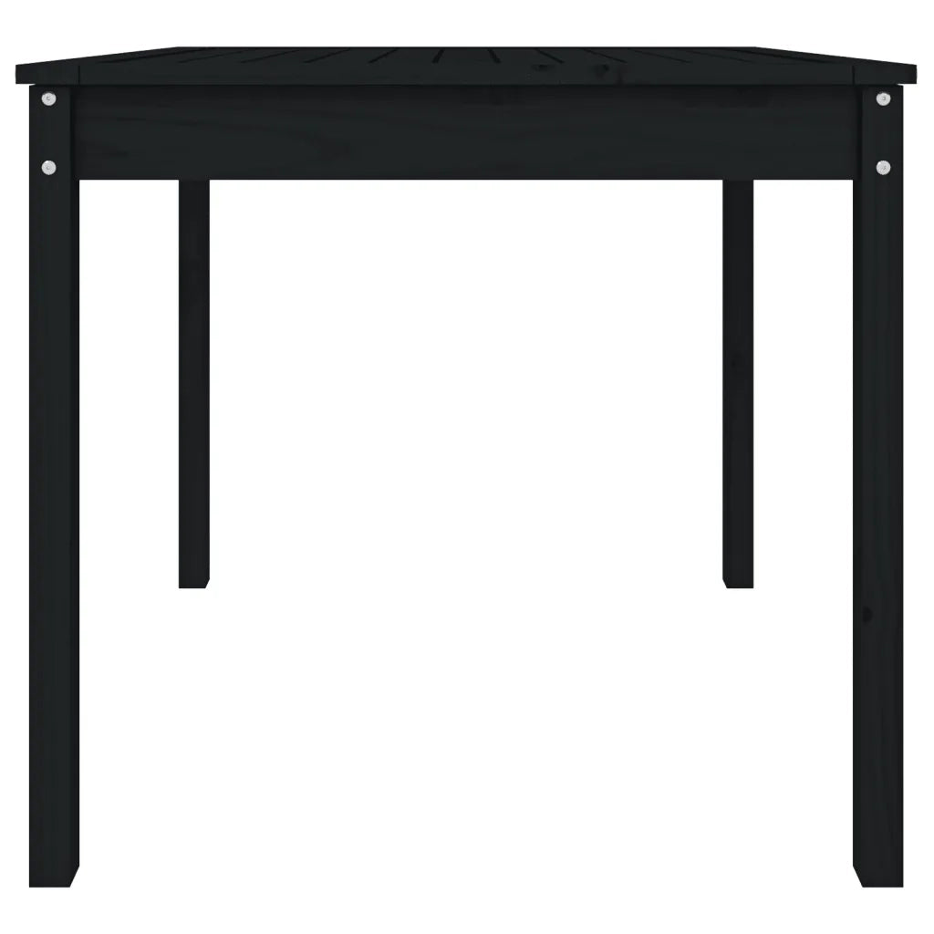 Tavolo da Giardino Nero 82,5x82,5x76 cm Legno Massello di Pino 823966