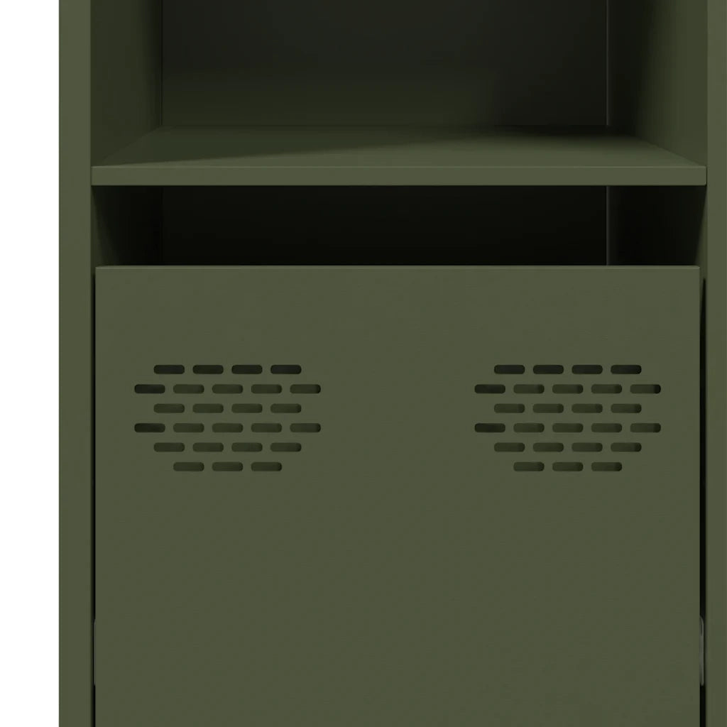 Credenza Verde Oliva 135x39x73,5 cm Acciaio Laminato a Freddo 3307165