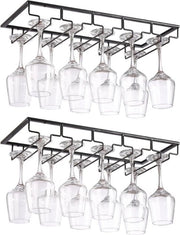 Supporto vino - Supporto vino da parete - Set da 2 - Supporto vino metallico - Supporto vino con 5 file - Supporto vino da parete - Organizzatore - Stile - Bar, Cucina & Caffè - Appeso - Nero