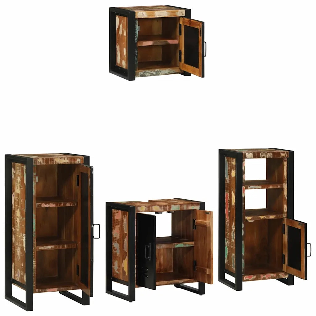 Set di mobili per il bagno 4 pcs Legno Recuperato Massello 3305653