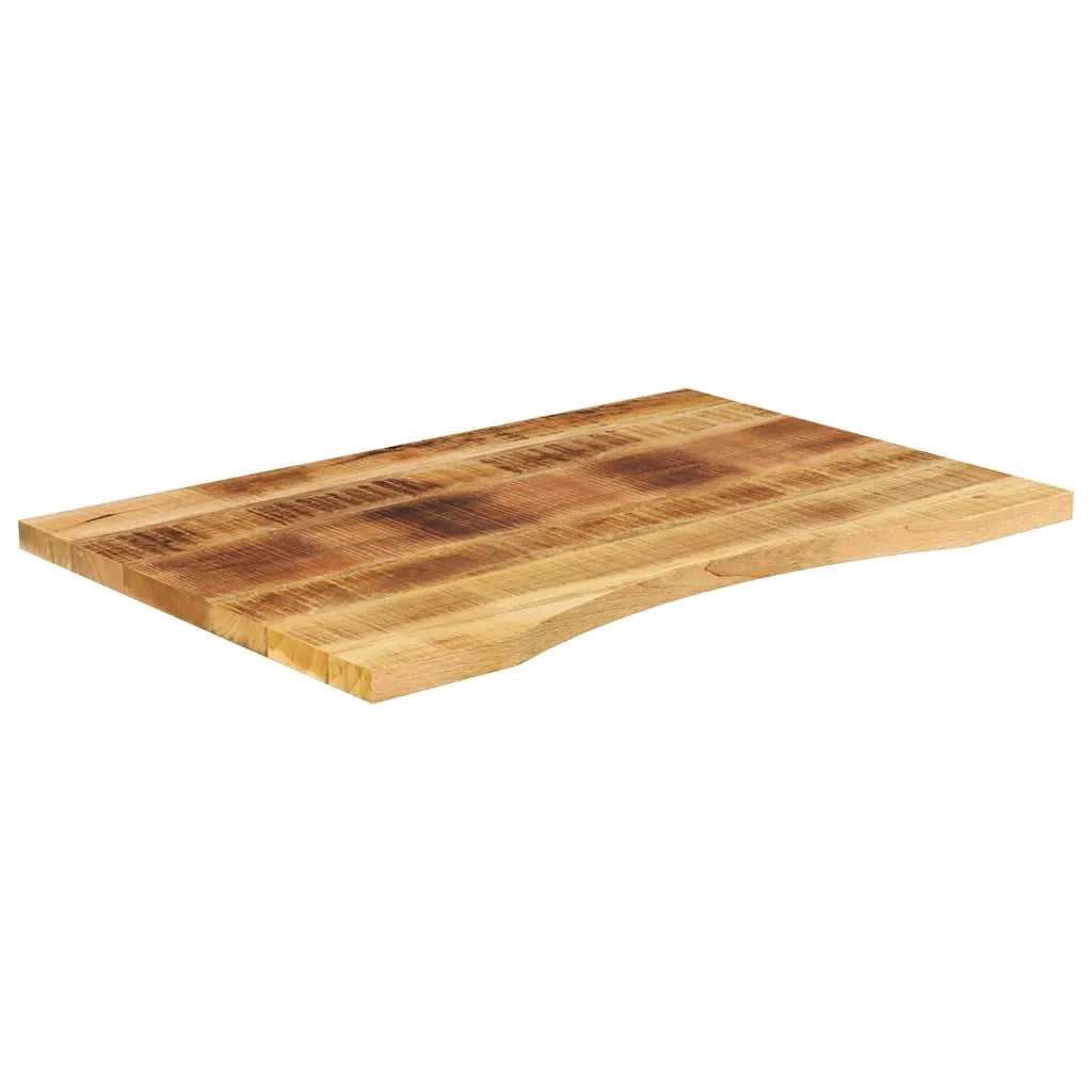 Piano Scrivania con Curva 80x60x2,5 cm Massello Grezzo di Mango 370184