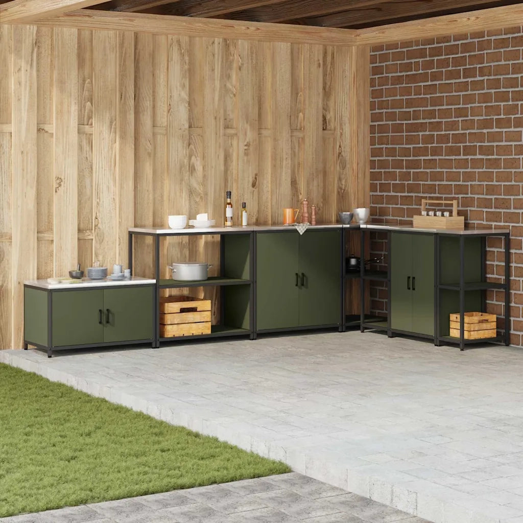 Pensile da cucina | Stoccaggio in cucina HATTEM Verde oliva 90 x 50 x 92 cm Acciaio