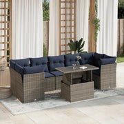 Set Divani da Giardino 8 pz con Cuscini Grigio in Polyrattan 3266401