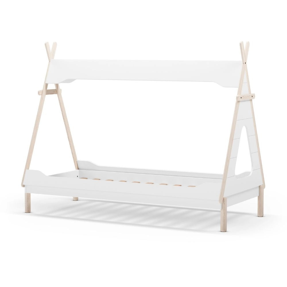 Letto a tenda singolo Nora bianco e pino 205,6x104,1x162,4 – Un rifugio da sogno per grandi avventure