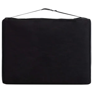 Lettino Massaggio Pieghevole a 3 Sezioni Legno Nero e Beige 110213