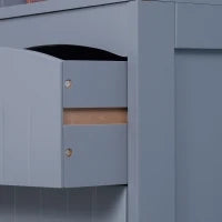 Armadio Alto da Bagno Stretto con 1 Cassetto e 3 Ripiani Aperti Stile Moderno 34x24x170 cm Grigio