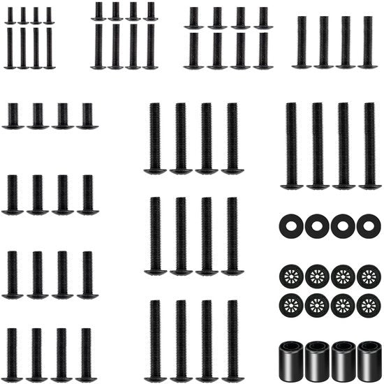 Set di viti VESA universale per la montatura TV, hardware kit compatibile con la maggior parte delle TV o monitori fino a 80 pollici, inclusi viti M4 M5 M6 M8, supporti e anelli, EV033