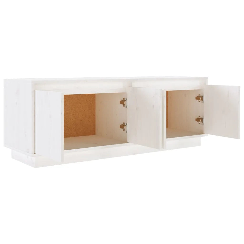 Mobile Porta TV-Mobile per TV-Credenza TV Bianco 110x34x40 cm in Legno Massello di Pino