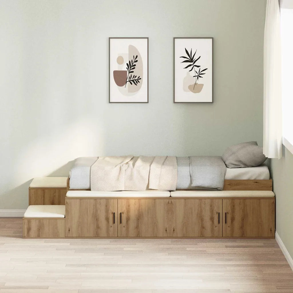 Struttura letto con contenitore Rovere artigianale 75 cm 3335596