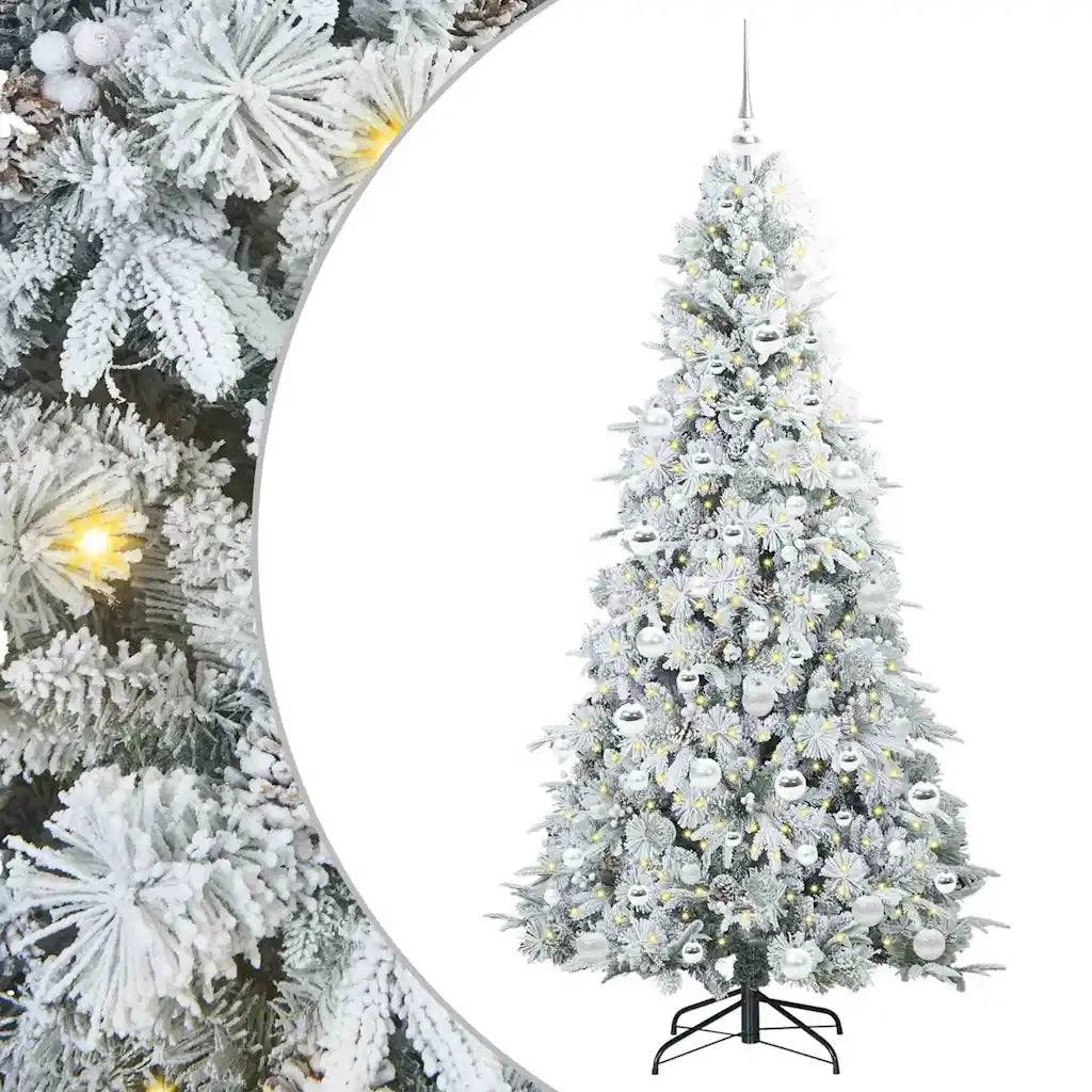 Albero di Natale Artificiale con Rami Pieghevoli Bianco 180 cm