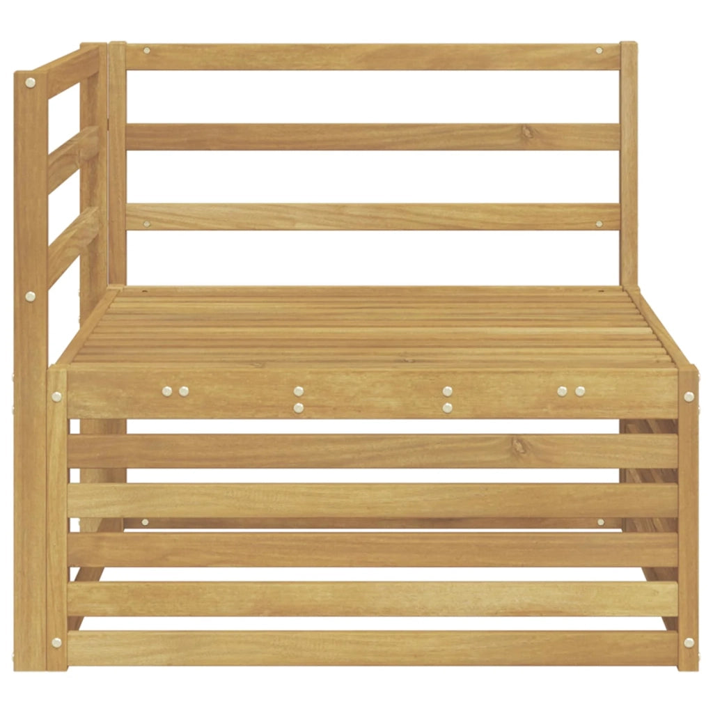 Divano Angolare da Esterno Legno di Acacia Massello Bianco