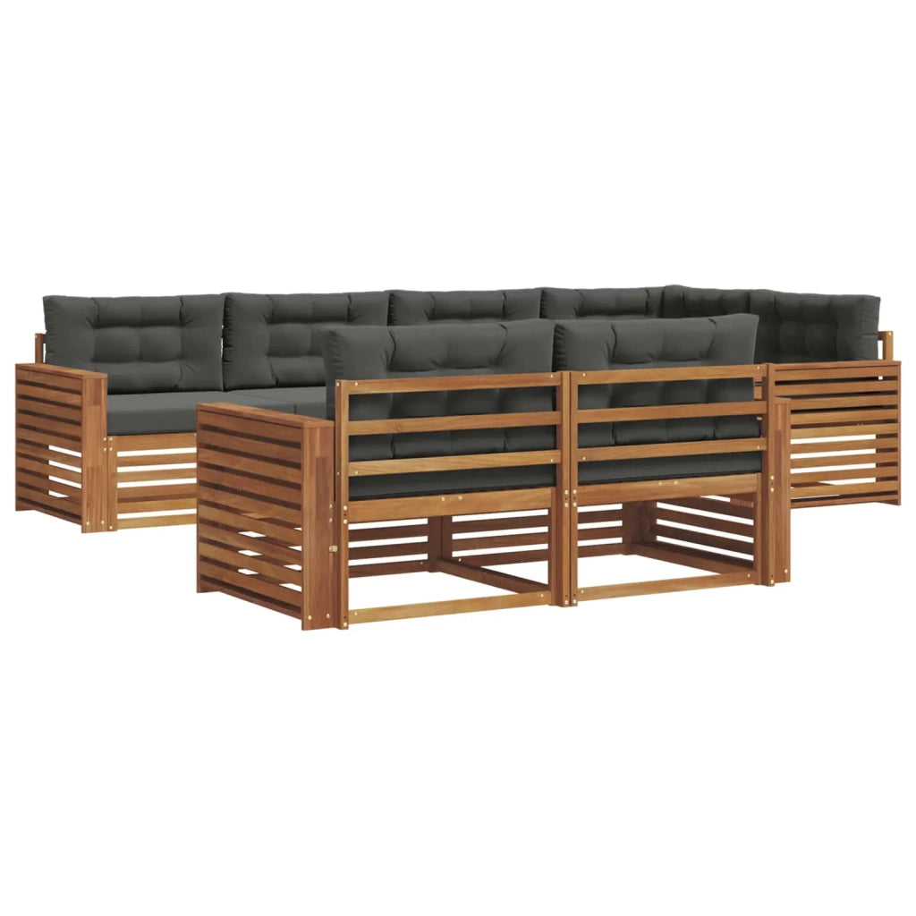 Set di divani da esterno con cuscino 7 pcs Naturale e Antracite 3373617